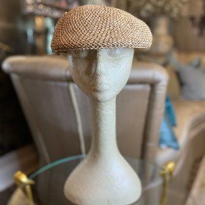 Vintage tan newsboy cabbie vented cap